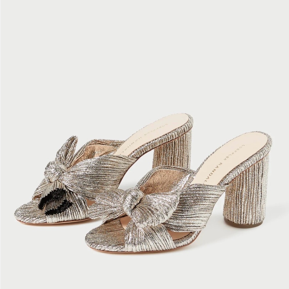 Loeffler Randall Penny Champagne Pleated Bow Heel